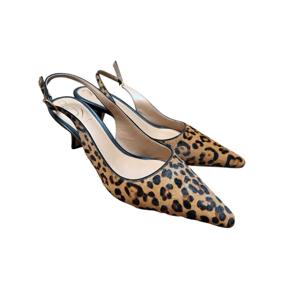 Sam Edelman Bianka Leopard Print Slingback Pointed Toe Pumps Size 9.5